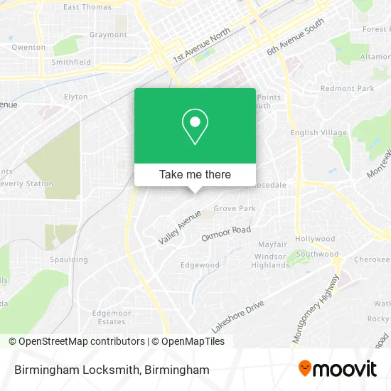 Mapa de Birmingham Locksmith