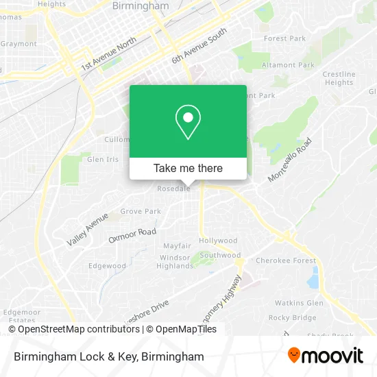 Birmingham Lock & Key map