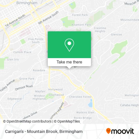 Carrigan's - Mountain Brook map