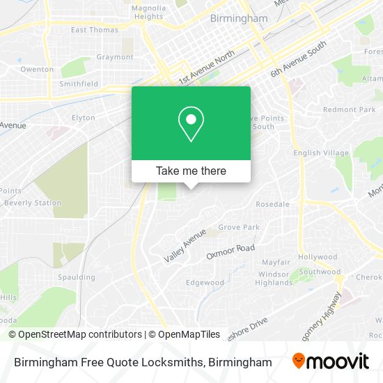 Mapa de Birmingham Free Quote Locksmiths