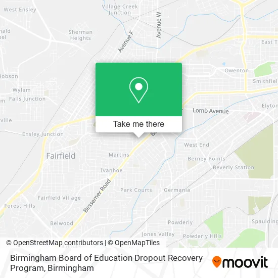 Mapa de Birmingham Board of Education Dropout Recovery Program