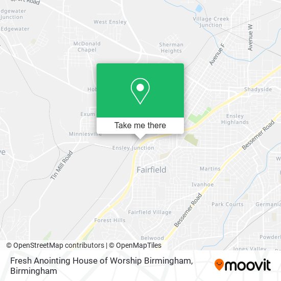 Mapa de Fresh Anointing House of Worship Birmingham