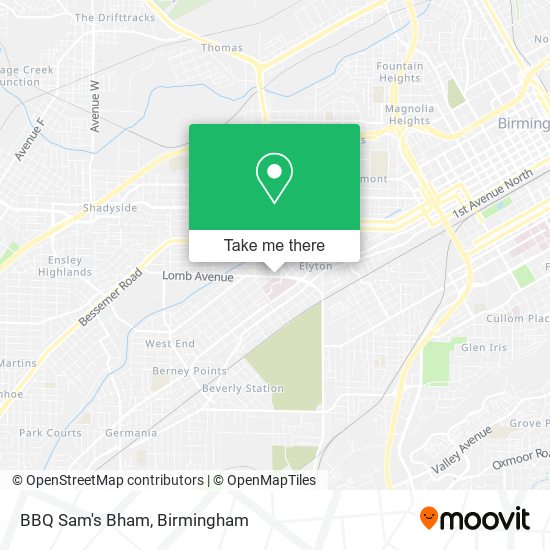 Mapa de BBQ Sam's Bham