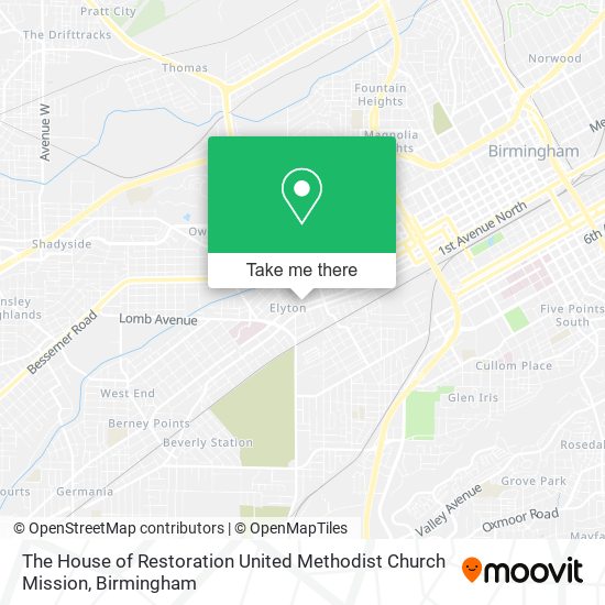 The House of Restoration United Methodist Church Mission map