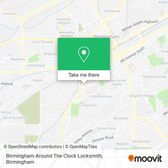 Birmingham Around The Clock Locksmith map