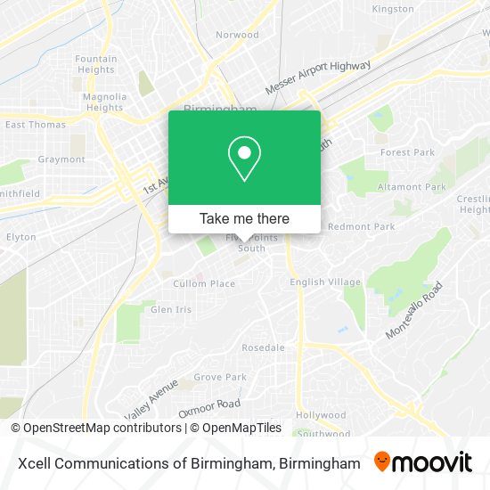 Xcell Communications of Birmingham map