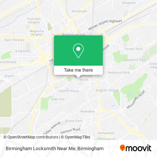 Mapa de Birmingham Locksmith Near Me
