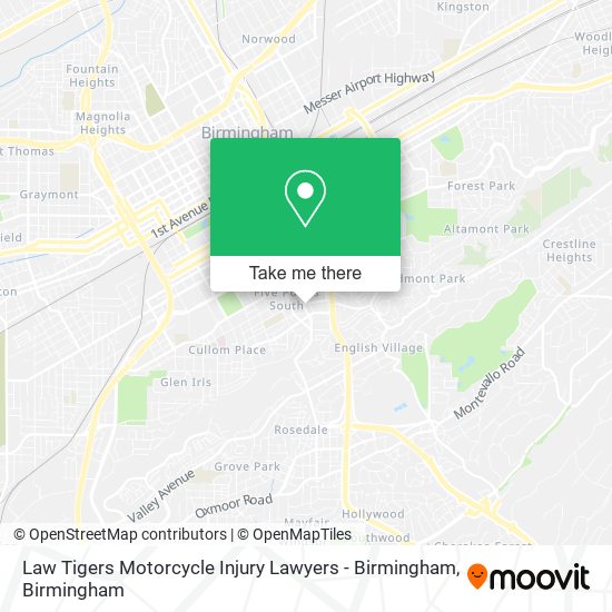 Mapa de Law Tigers Motorcycle Injury Lawyers - Birmingham