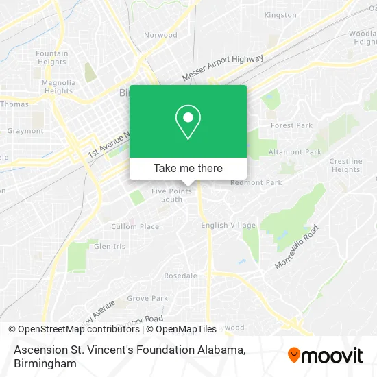 Mapa de Ascension St. Vincent's Foundation Alabama
