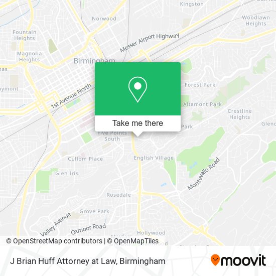 J Brian Huff Attorney at Law map