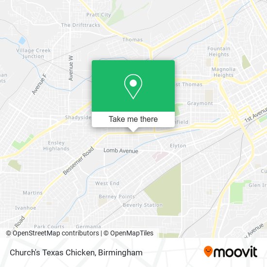 Church's Texas Chicken map