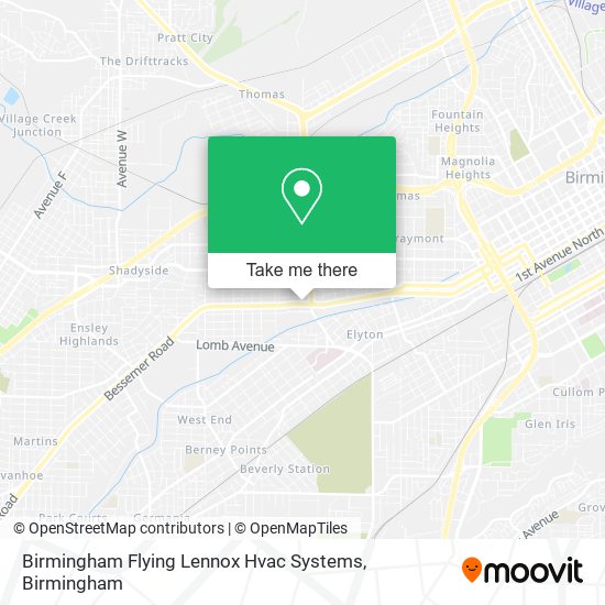 Mapa de Birmingham Flying Lennox Hvac Systems