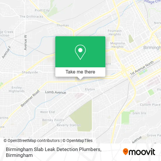 Birmingham Slab Leak Detection Plumbers map