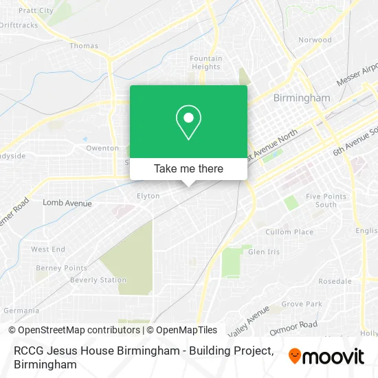 Mapa de RCCG Jesus House Birmingham - Building Project