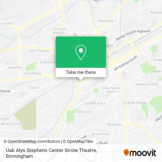 Mapa de Uab Alys Stephens Center Sirote Theatre