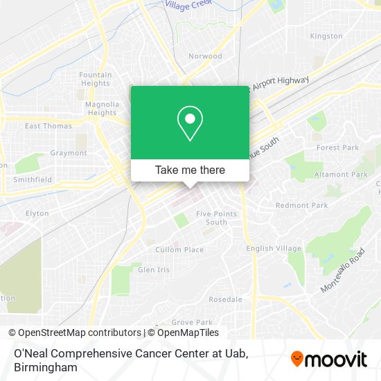 O'Neal Comprehensive Cancer Center at Uab map