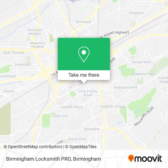 Mapa de Birmingham Locksmith PRO