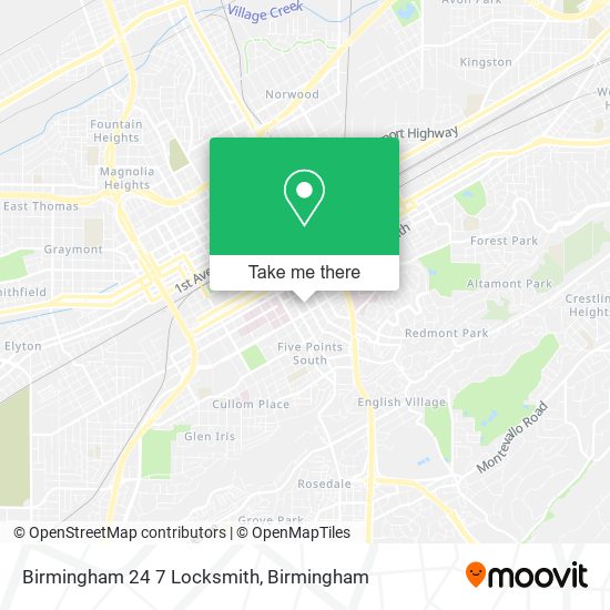 Mapa de Birmingham 24 7 Locksmith