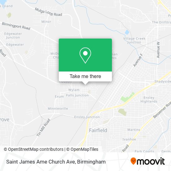 Saint James Ame Church Ave map