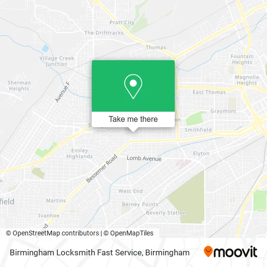 Birmingham Locksmith Fast Service map