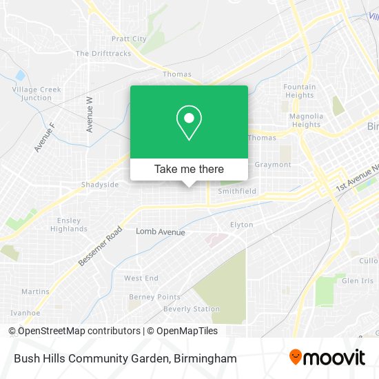Bush Hills Community Garden map