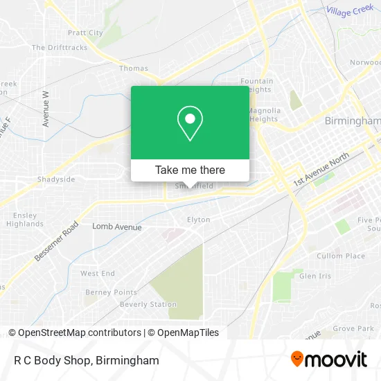 R C Body Shop map