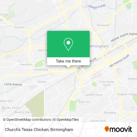 Mapa de Church's Texas Chicken