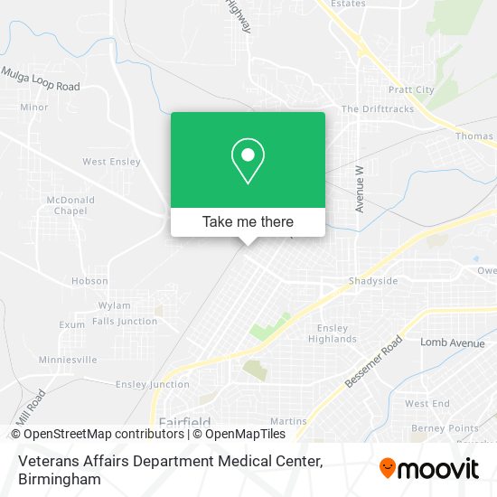 Veterans Affairs Department Medical Center map