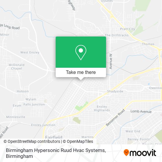 Birmingham Hypersonic Ruud Hvac Systems map