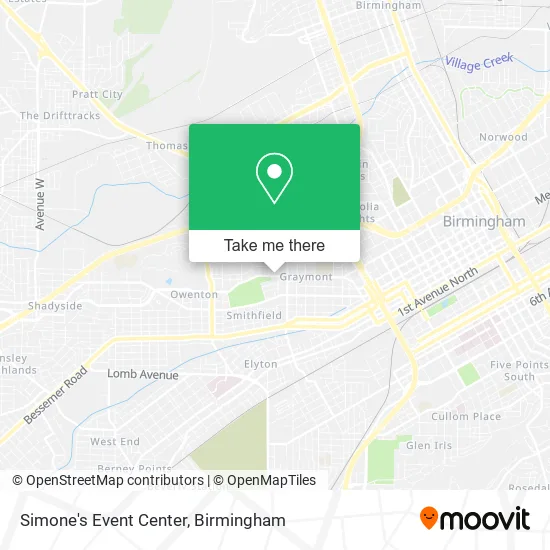 Simone's Event Center map