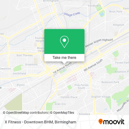 Mapa de X Fitness - Downtown BHM