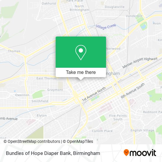 Bundles of Hope Diaper Bank map