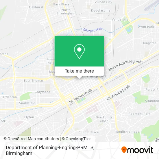 Department of Planning-Engring-PRMTS map