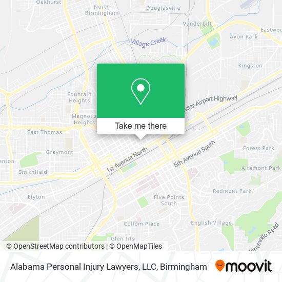 Mapa de Alabama Personal Injury Lawyers, LLC