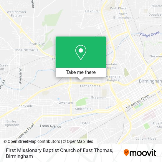 Mapa de First Missionary Baptist Church of East Thomas