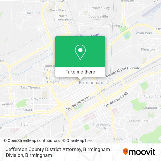 Mapa de Jefferson County District Attorney, Birmingham Division