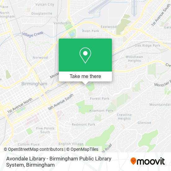 Avondale Library - Birmingham Public Library System map