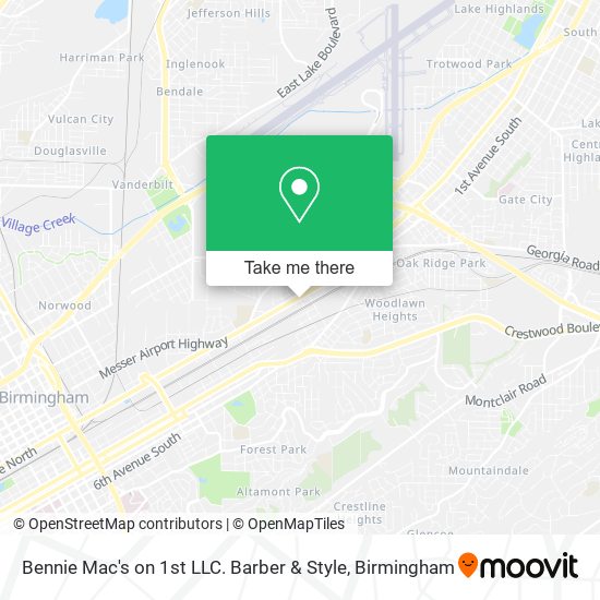 Bennie Mac's on 1st LLC. Barber & Style map