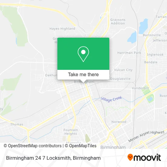 Birmingham 24 7 Locksmith map