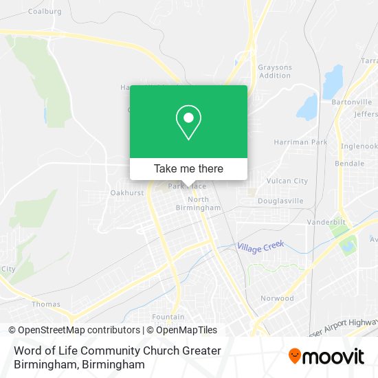 Word of Life Community Church Greater Birmingham map