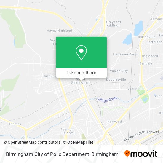 Birmingham City of Polic Department map
