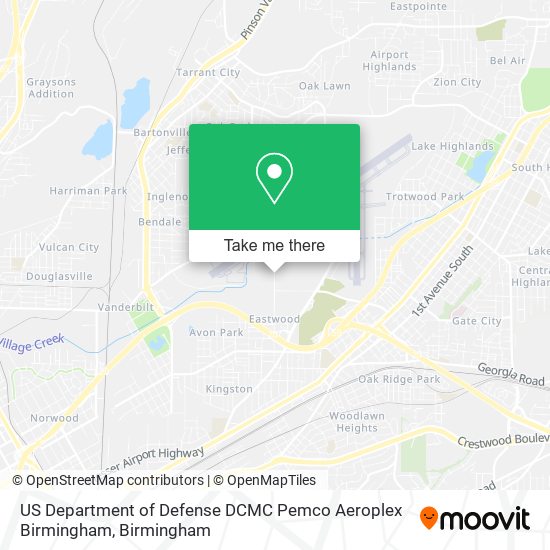 Mapa de US Department of Defense DCMC Pemco Aeroplex Birmingham