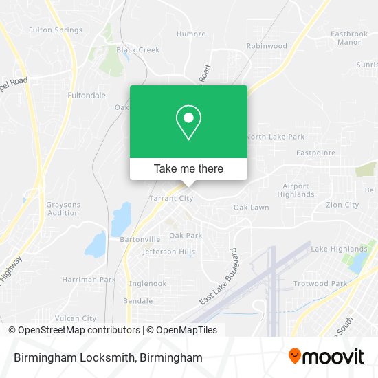 Mapa de Birmingham Locksmith