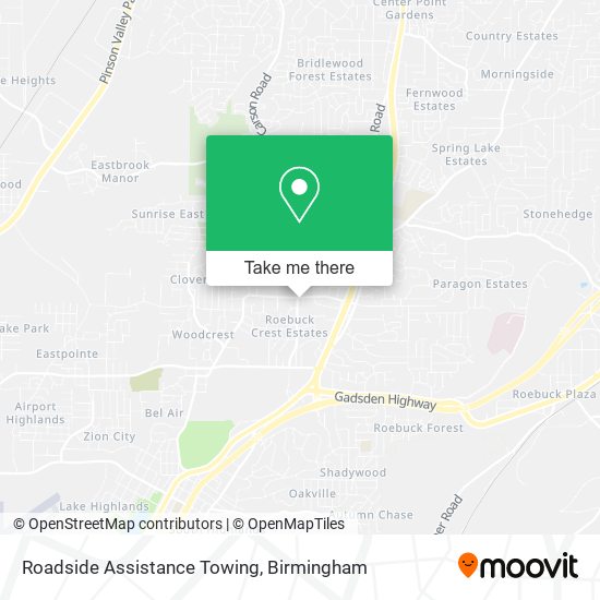 Roadside Assistance Towing map