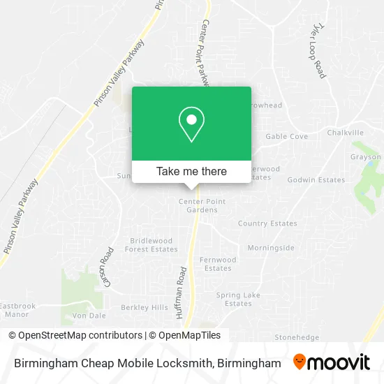 Birmingham Cheap Mobile Locksmith map
