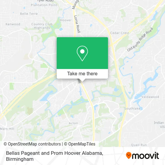 Bellas Pageant and Prom Hoover Alabama map