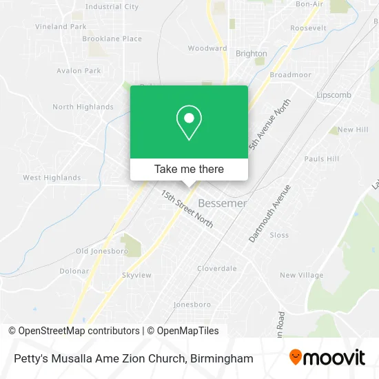 Mapa de Petty's Musalla Ame Zion Church