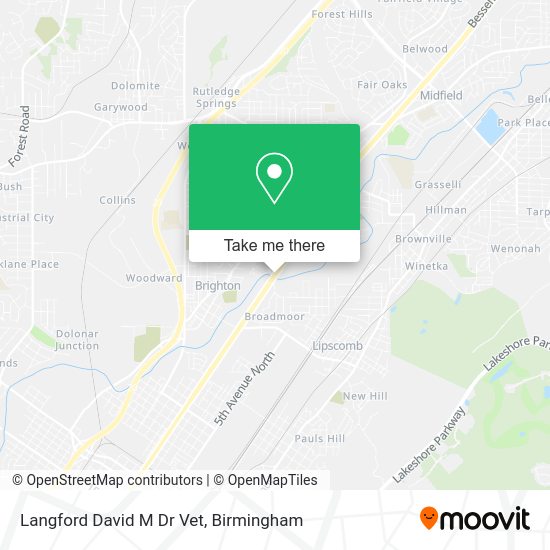 Langford David M Dr Vet map