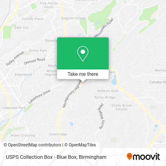 Mapa de USPS Collection Box - Blue Box