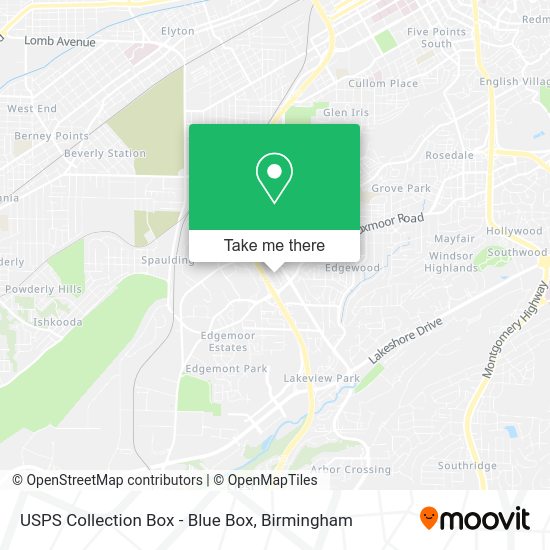 USPS Collection Box - Blue Box map